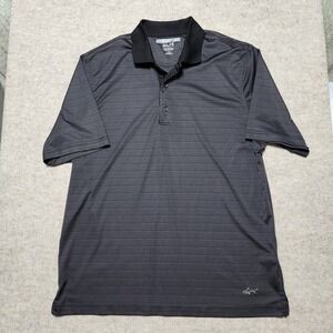 Greg‎ Norman ML75 Play Dry Gray Striped Golf Polo Shirt Men's Large